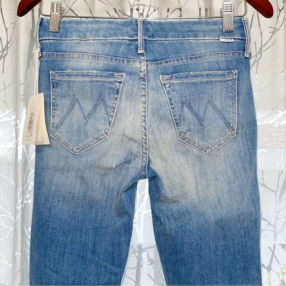 MOTHER LOOKER LIGHT BLUE WELL PLAYED MID RISE ANKLE CROP SKINNY STRETCHY JEANS - Picture 8 of 10